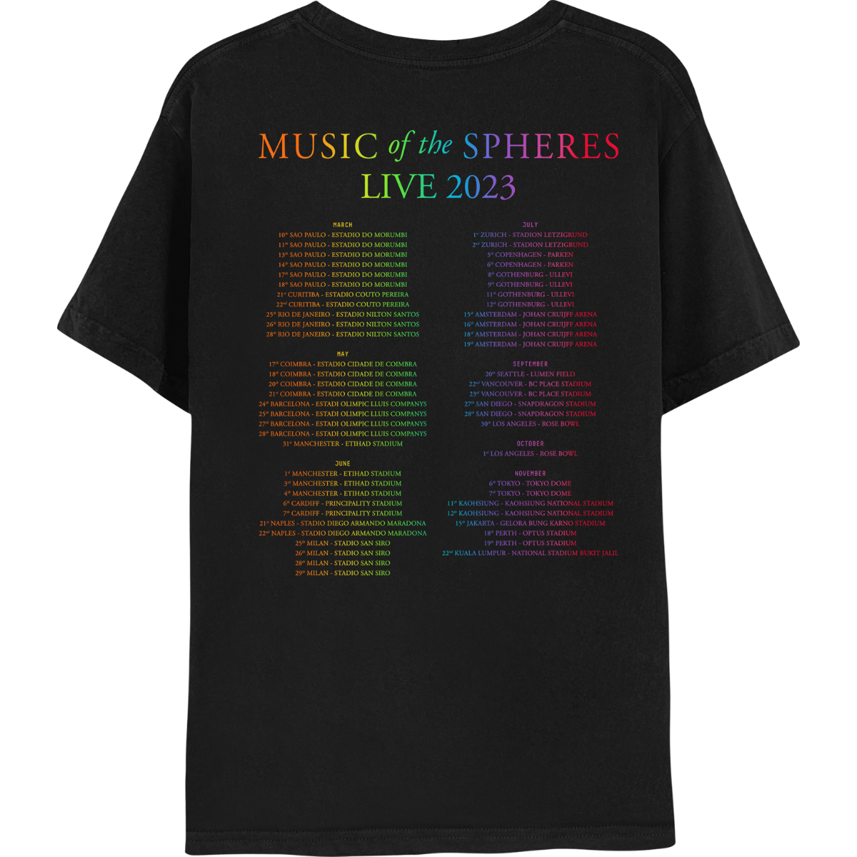 JAKARTA NOVEMBER MUSIC OF THE SPHERES TOUR TEE - Limited Edition