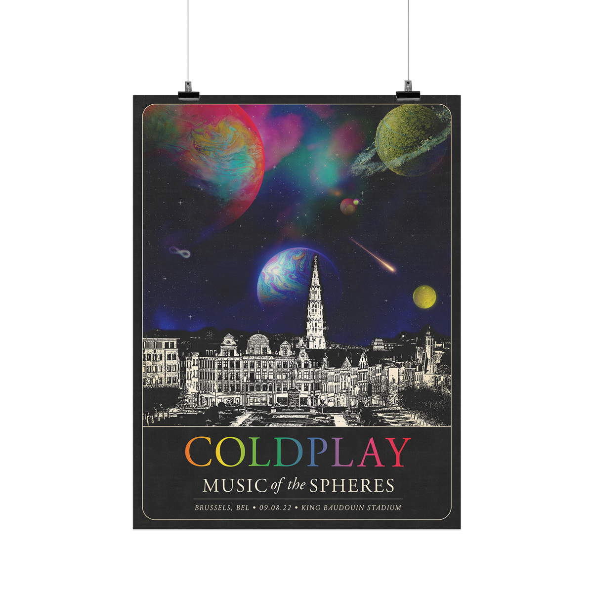 Brussels Aug 9 Music Of The Spheres Tour Poster - Limited Edition