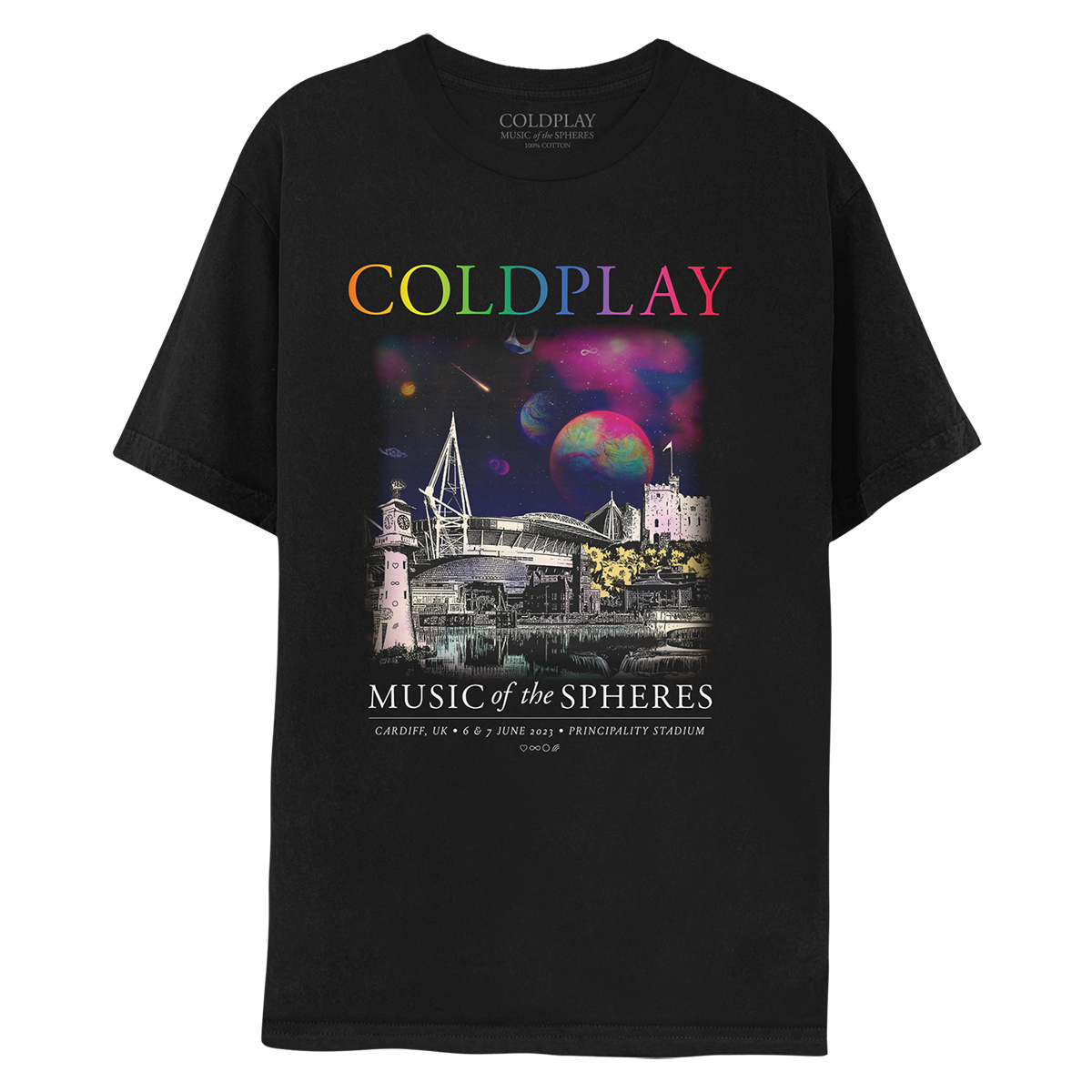 CARDIFF JUNE 2023 MUSIC OF THE SPHERES TOUR TEE - Limited Edition