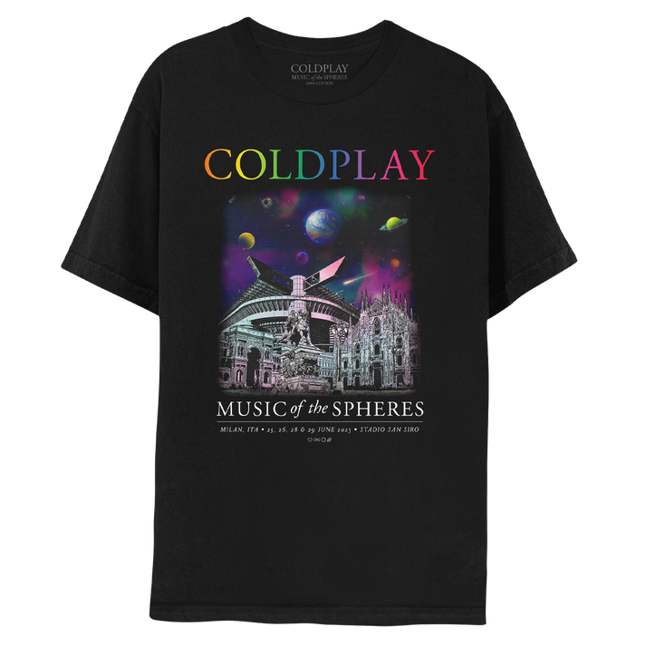 2023 MILAN MUSIC OF THE SPHERES Limited Edition TOUR TEE Coldplay UK