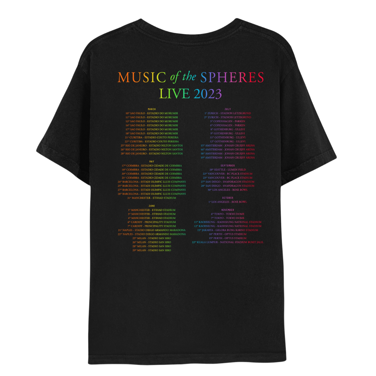 COPENHAGEN JULY 2023 MUSIC OF THE SPHERES TOUR TEE - Limited Edition