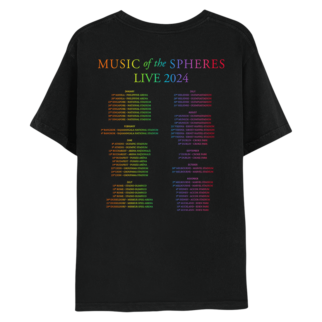 Singapore January 2024 Music Of The Spheres Tour Tee - Limited Edition
