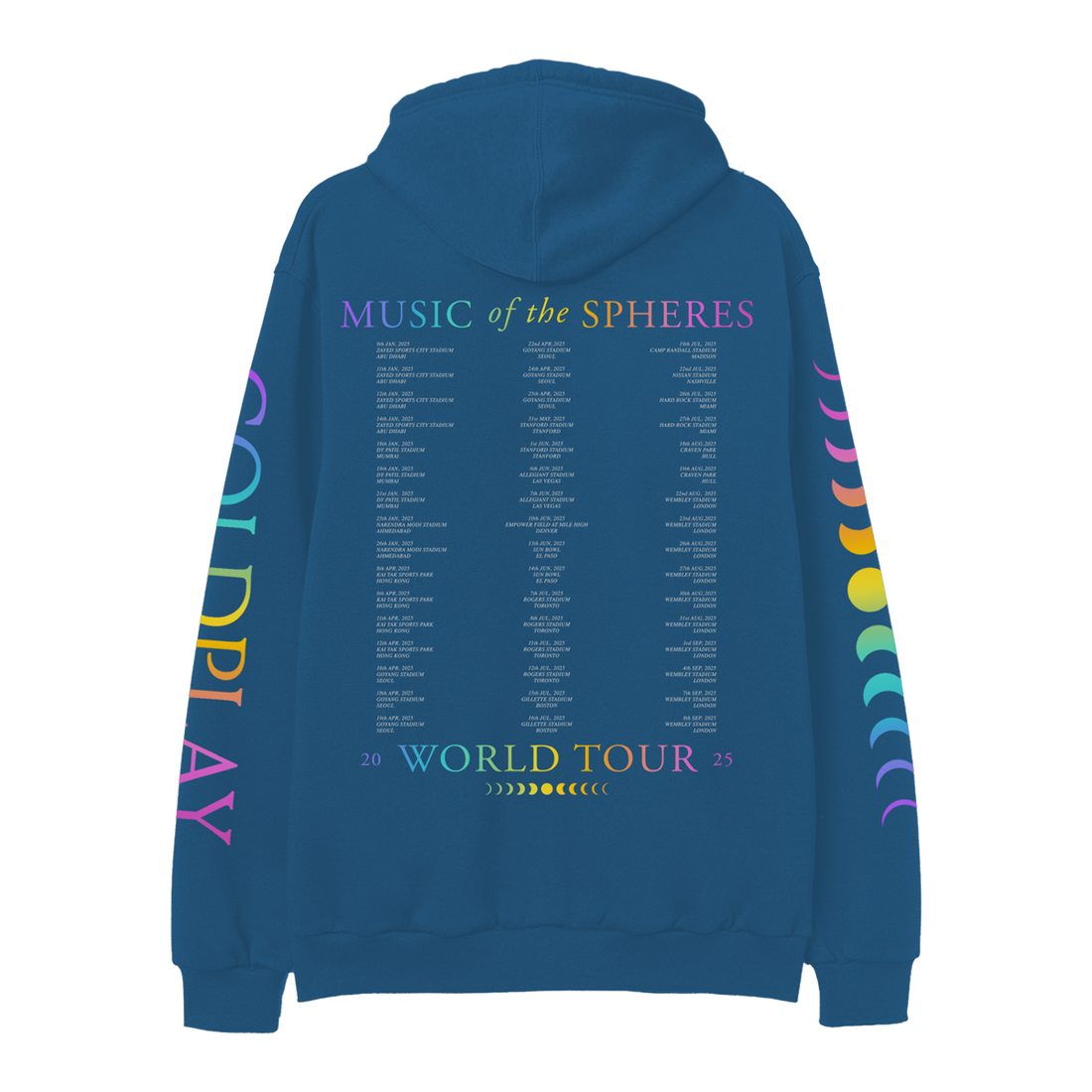 2025 MUSIC OF THE SPHERES WORLD TOUR HEART HOODIE Coldplay UK