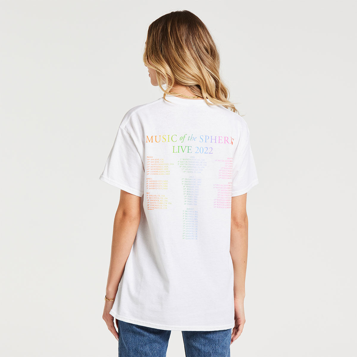 MUSIC OF THE SPHERES WHITE WORLD TOUR 2022 TEE