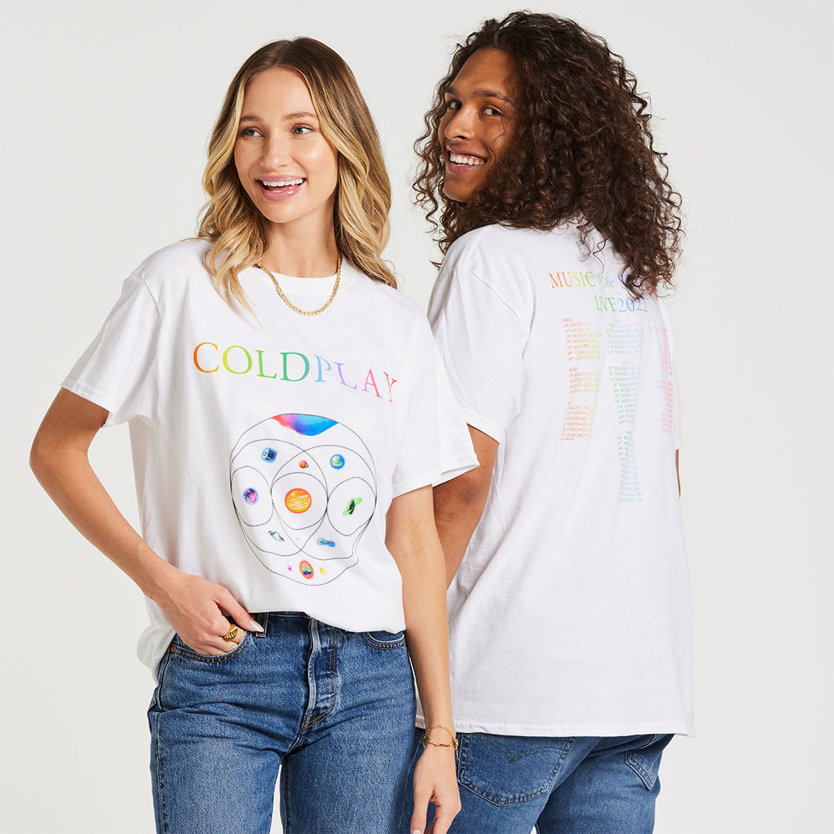 MUSIC OF THE SPHERES WHITE WORLD TOUR 2022 TEE