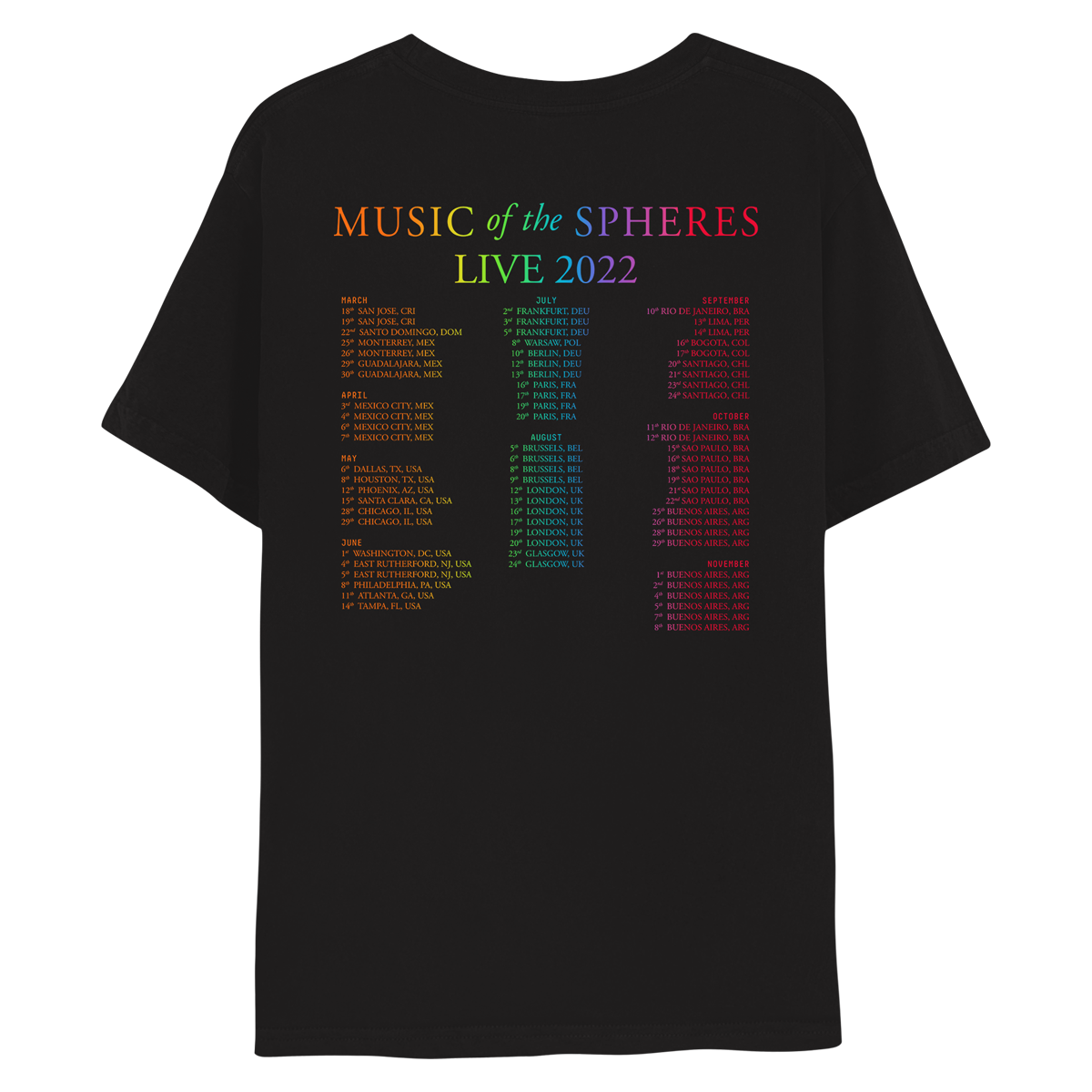 Frankfurt Jul 2 Music Of The Spheres Tour 2022 Tee - Limited Edition